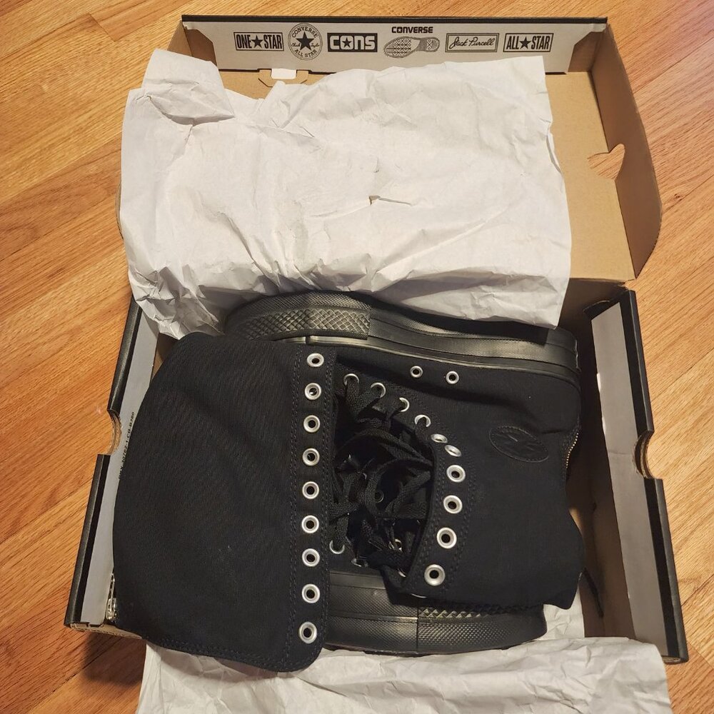 SZ 6.5 Womens / 4.5 Mens Chuck Taylor All Star XXHi A16571C- Black/Black/Black - Picture 2 of 7